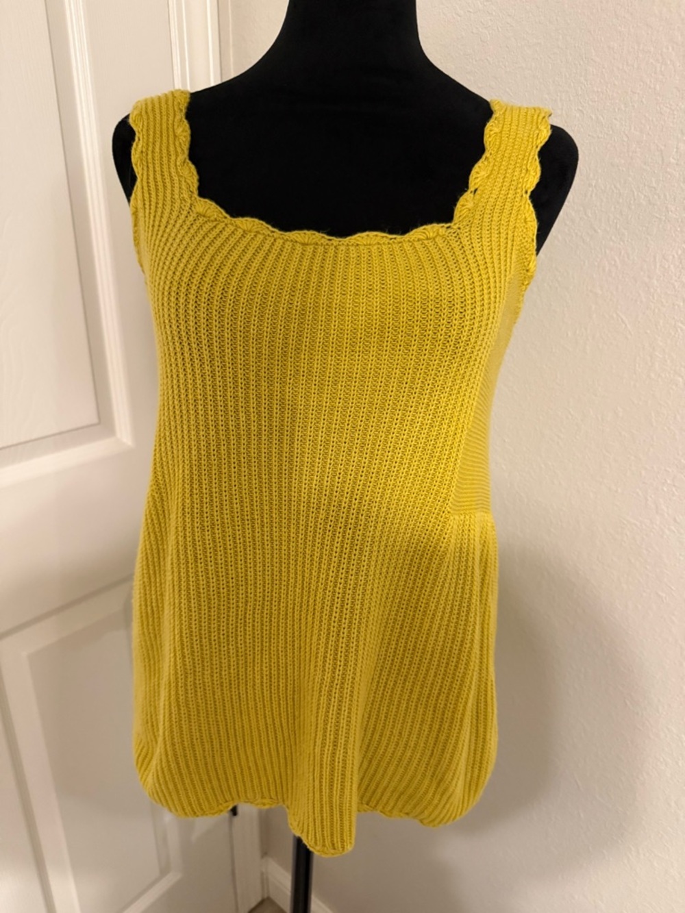 Yellow Knit Tank Top - Women - Moth Anthropologie Brand